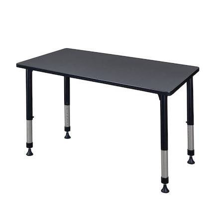 Kee Rectangle Tables > Height Adjustable > Rectangular Classroom Tables, 42 W, 30 L, 23-34 H, Gray MT4230GYAPBK